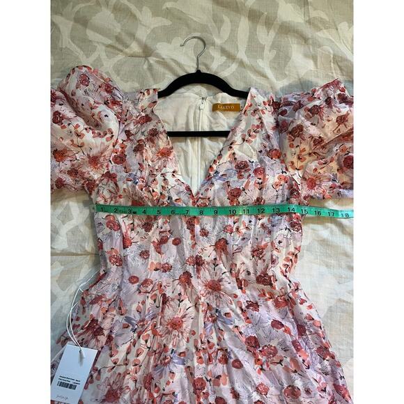 Lakeyo Anselma belted puff sleeve fit and flare mini Dress small nwt - Picture 6 of 10